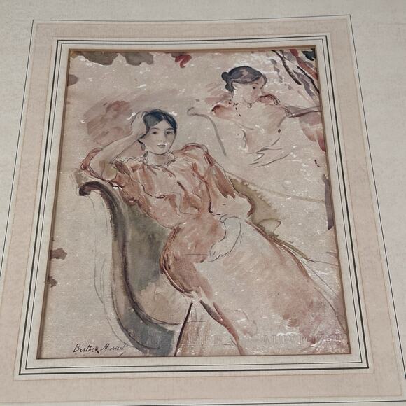 Vtg Berthe Morisot Young Woman Dreaming Portrait Study of Jeanne Pontillon Print - Picture 3 of 9